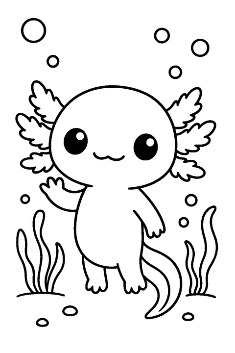Uśmiechnięty aksolotl — Drukuj PDF