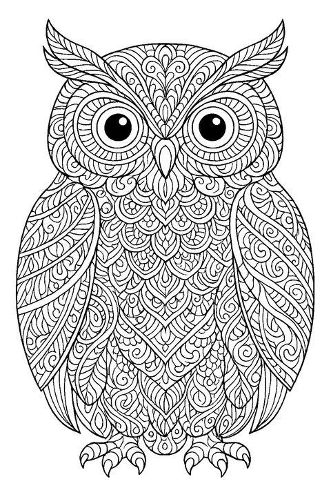 Sowa z ornamentem — Drukuj PDF