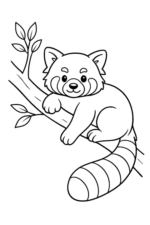 Czerwona panda na drzewie — Drukuj PDF
