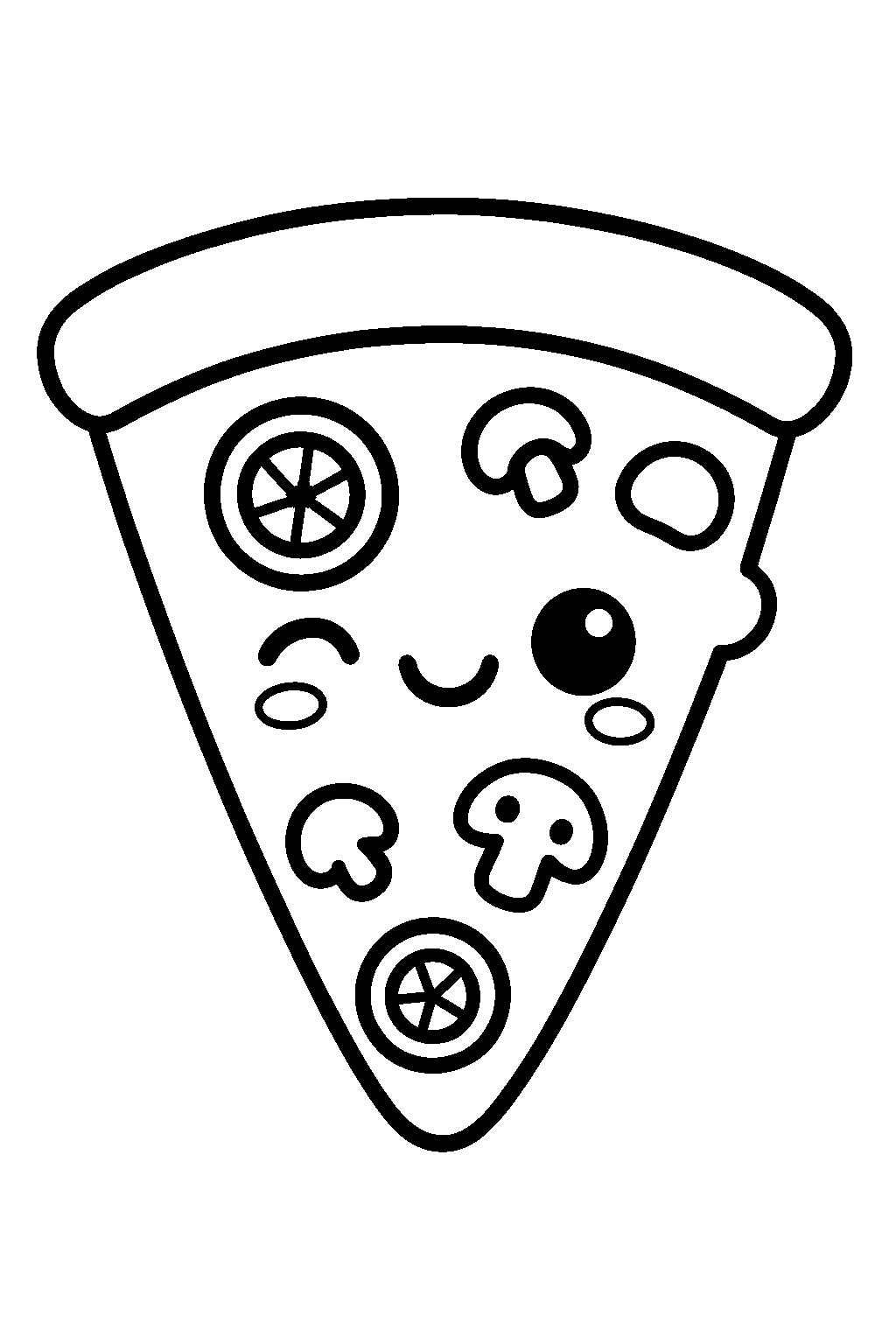 Szczęśliwy kawałek pizzy — darmowa kolorowanka do druku
