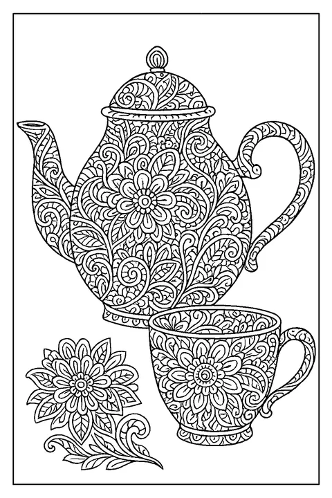 Ozdobny czajnik — Drukuj PDF