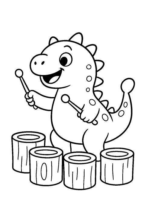 Ankylozaur grający na bębnach — Drukuj PDF