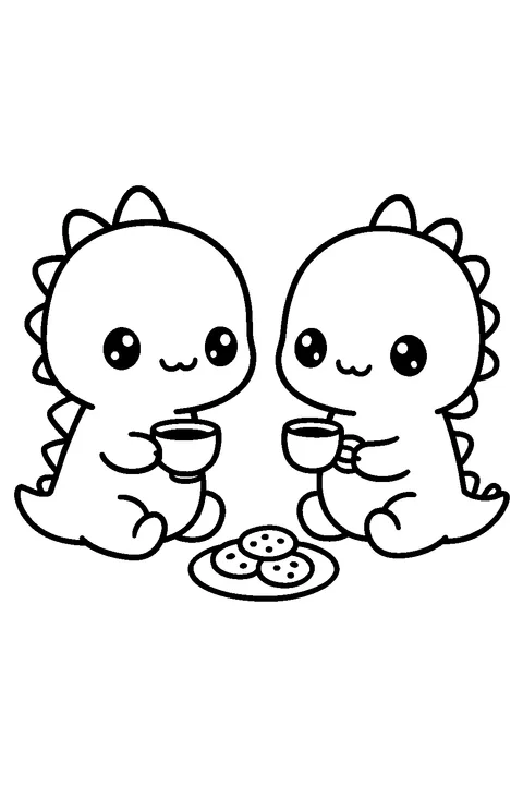 Dinozaury na herbacie — Drukuj PDF