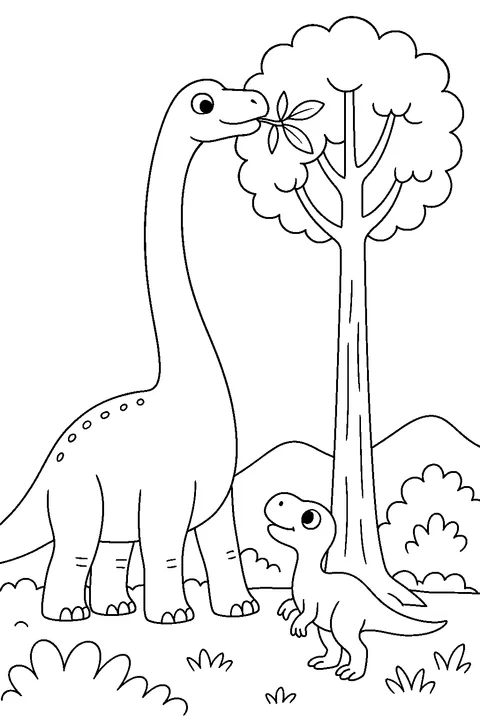 Brachiozaur sięga do koron drzew — Drukuj PDF