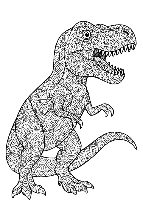 T-Rex z ornamentem — Drukuj PDF