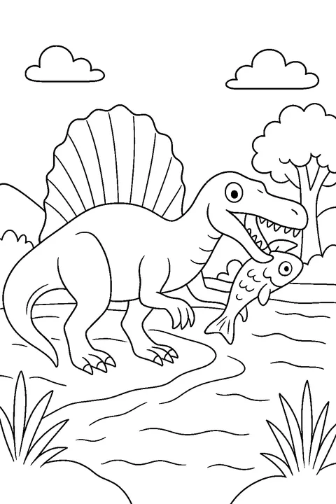Spinozaur przy rzece — Drukuj PDF