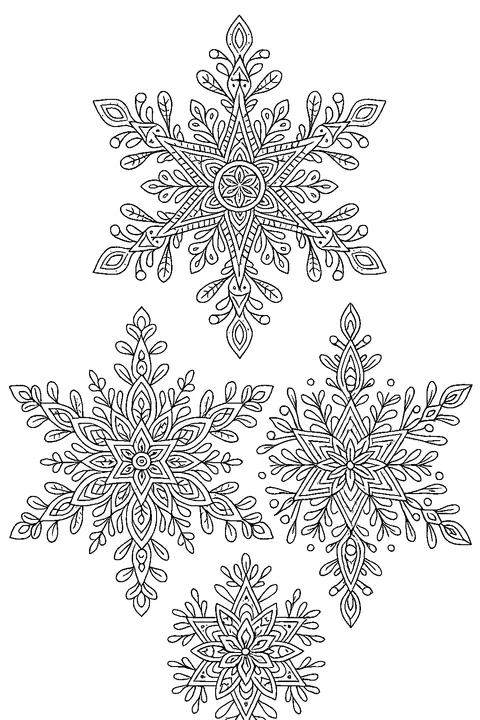 Płatki śniegu — Drukuj PDF
