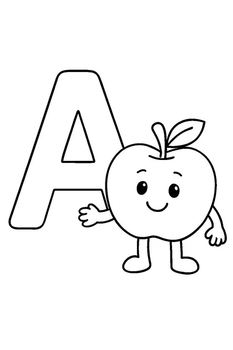 Litera A jak jabłko — Drukuj PDF