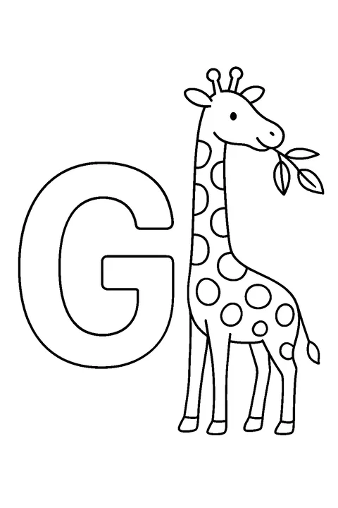 Litera G jak żyrafa — Drukuj PDF