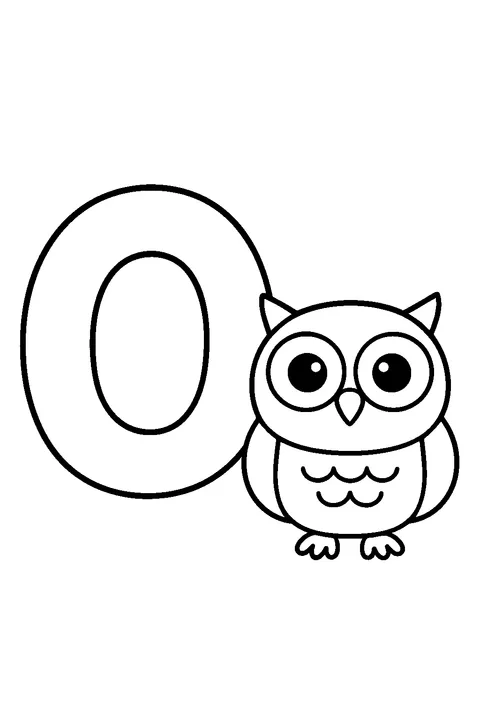 Litera O jak sowa — Drukuj PDF