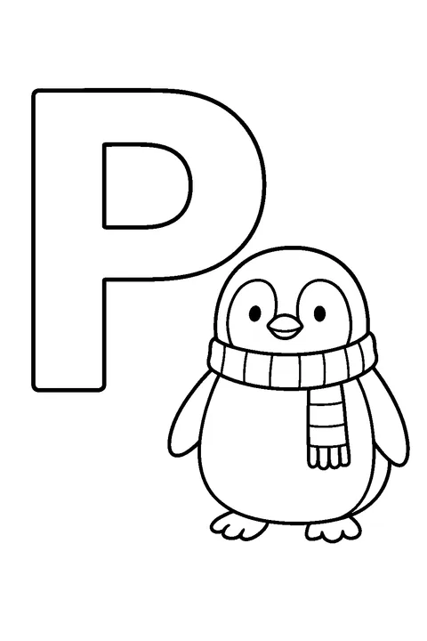 Litera P jak pingwin — Drukuj PDF