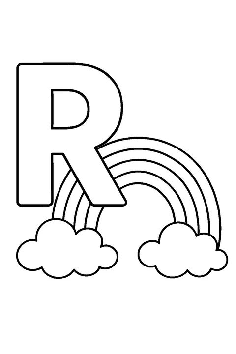 Litera R jak tęcza — Drukuj PDF