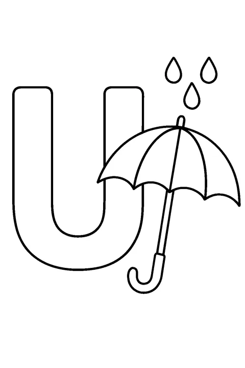 Litera U jak parasol — Drukuj PDF
