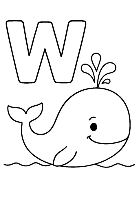 Litera W jak wieloryb — Drukuj PDF