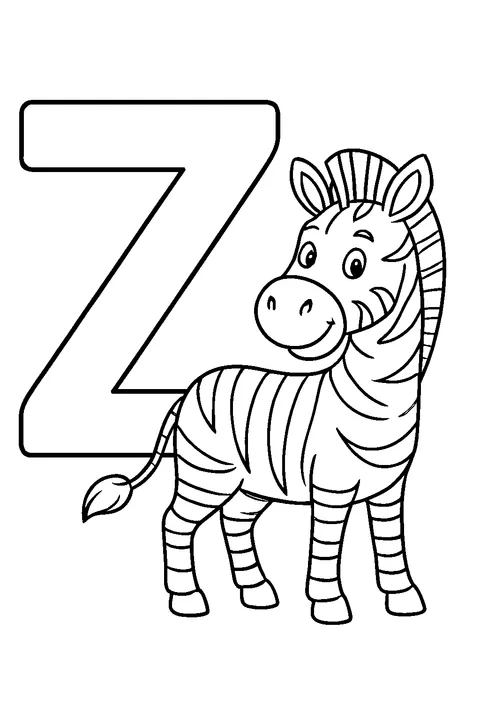 Litera Z jak zebra — Drukuj PDF
