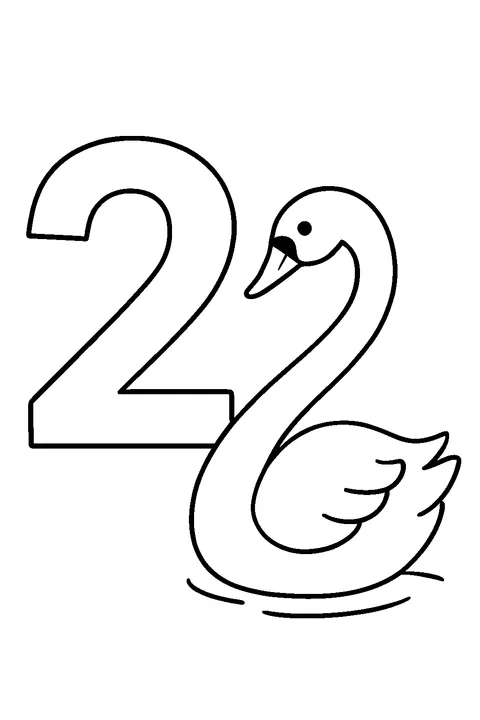 Liczba 2 łabędź — Drukuj PDF