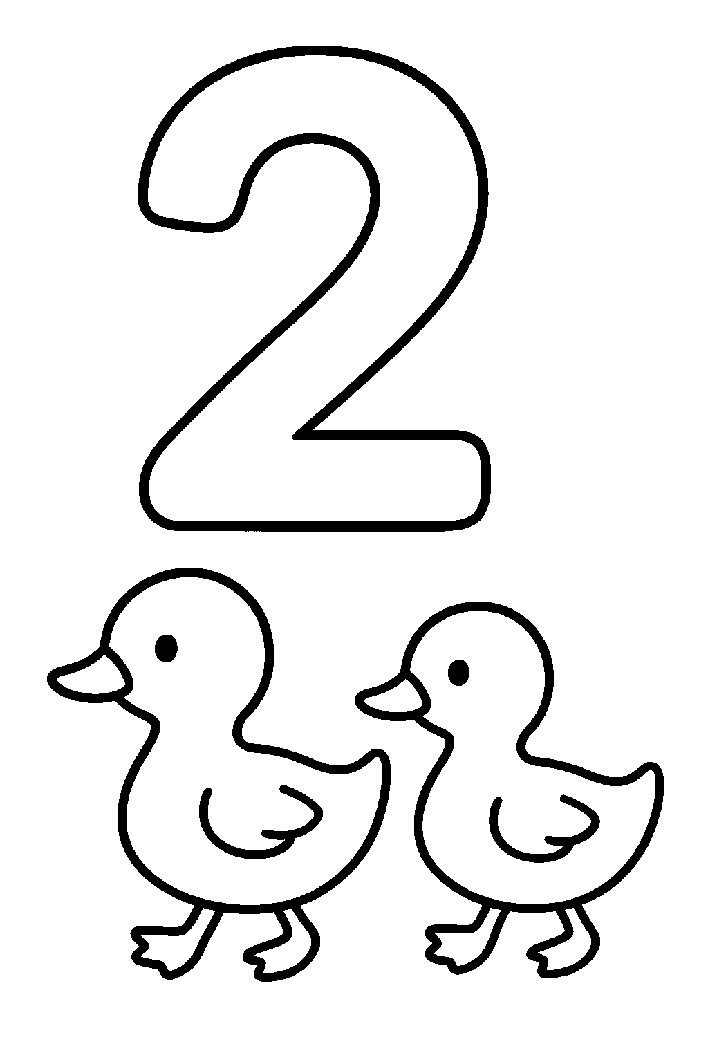 Cyfra 2 — darmowa kolorowanka do druku