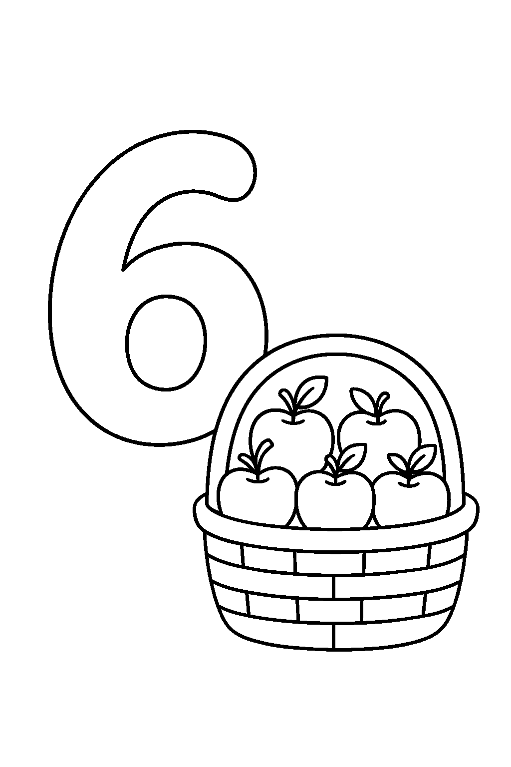 Cyfra 6 — darmowa kolorowanka do druku