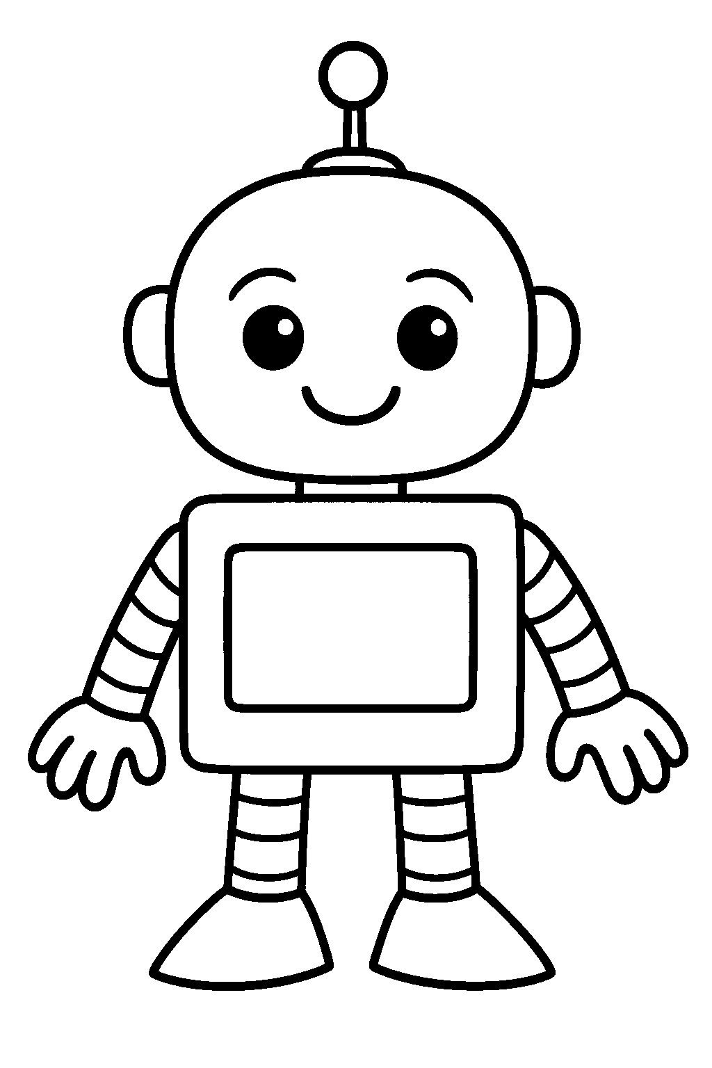 Robot zbudowany z kształtów — darmowa kolorowanka do druku