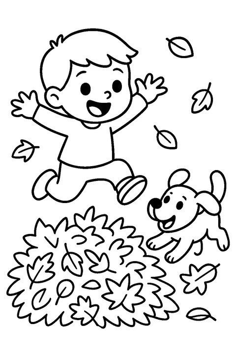 Skoki w liściach — Drukuj PDF