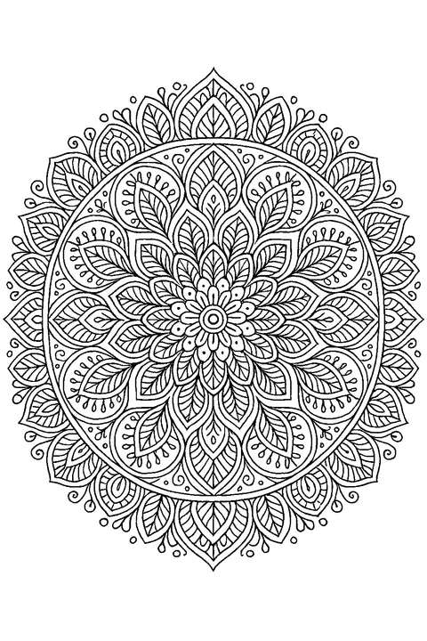 Mandala z kwiatami — Drukuj PDF