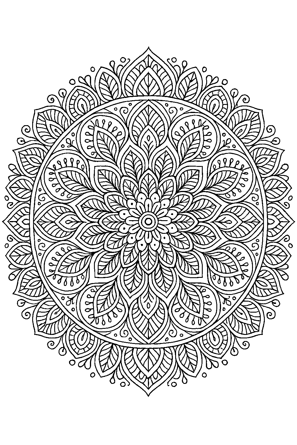 Mandala z kwiatami — darmowa kolorowanka do druku