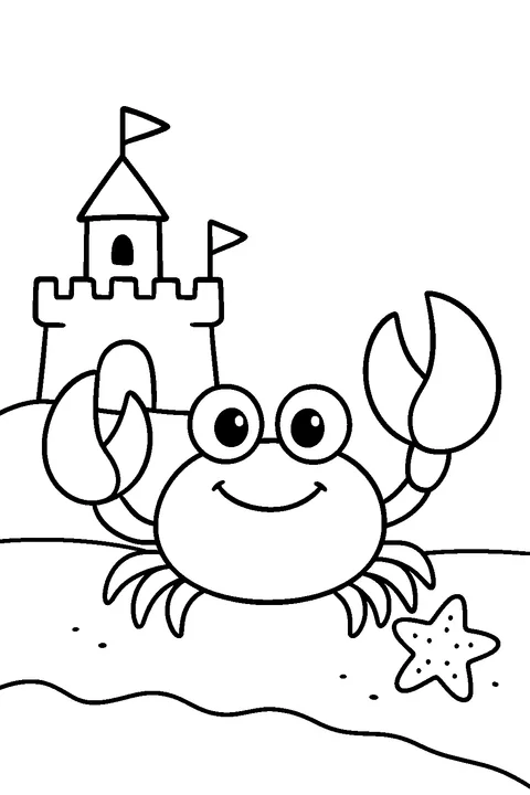 Krab na plaży — Drukuj PDF