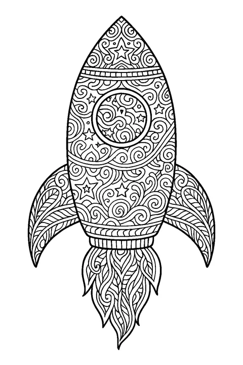 Rakieta z ornamentem — Drukuj PDF
