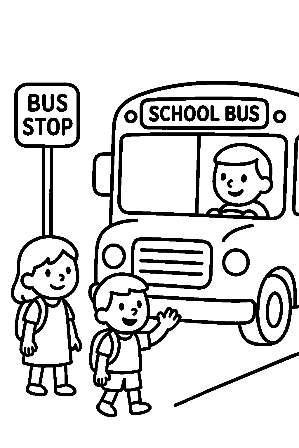 Autobus szkolny — darmowa kolorowanka do druku