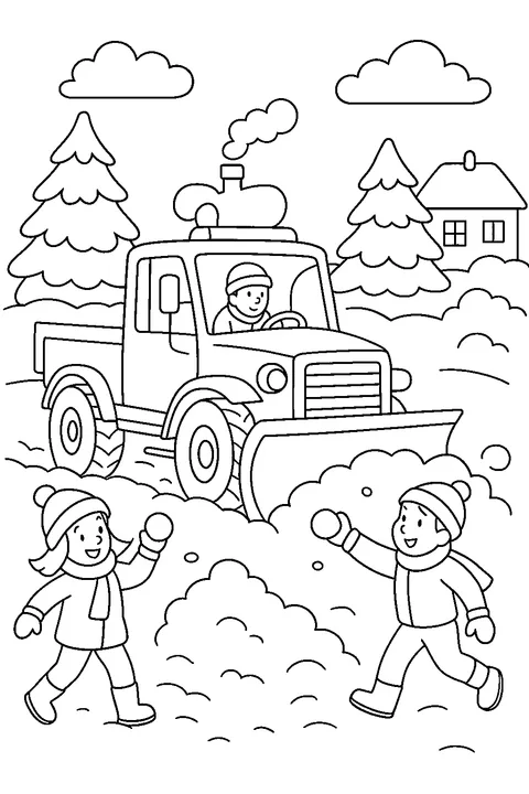 Pług śnieżny w akcji — Drukuj PDF